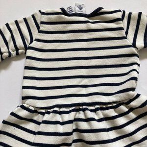 Navy Blue and White striped Petit Bateau
